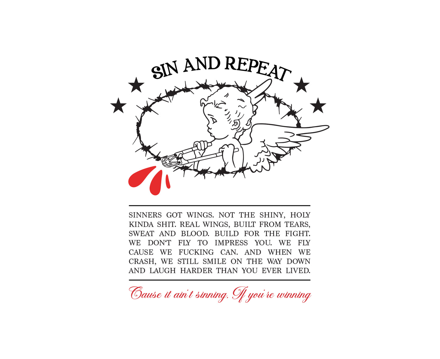 SINNERS GOT WINGS SHIRT